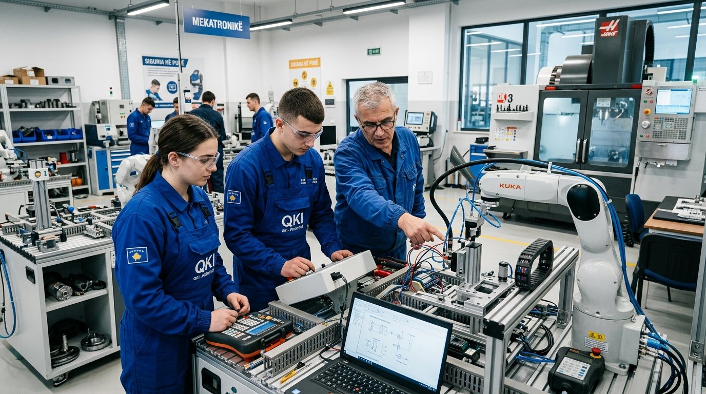 Dual Education in Kosovo apprentices training on precision industrial mechatronics and robotics